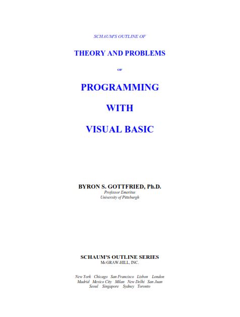 Theory And Problems Of Programming With Visual Basic